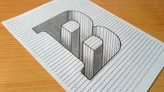 3d Drawing Letter B Hole In Line Paper / How To Draw Capital Alphabet Easy Trick Art