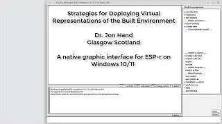 Introducing a Native Windows implementation of the ESP-r simulation suite