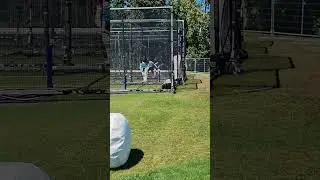 Tom Latham Batting in Nets.