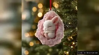 2D Flat Acrylic Christmas Cute Cartoon Animal Pendant Rabbit Owl Raccoon Pendant Christmas Tree Orna