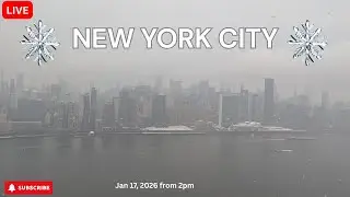 LIVECAM, NEW YORK CITY, Manhattan Skyline, Jan 17, 2026 from 2pm