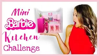 I crafted a DIY Barbie kitchen for under 10 dollars!! See how! Barbie dream house kitchen challenge!