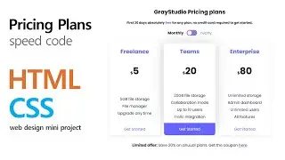 speed code: pricing plans page | CSS HTML Only