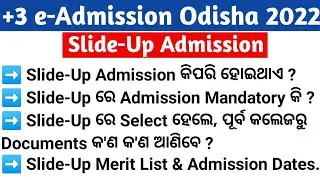 +3 Slide-Up Admission Process 2022, +3 Second Selection Merit List, +3 2nd Selection Admission 2022