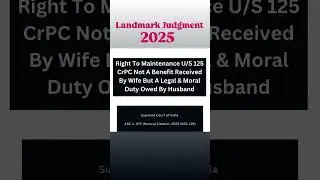 Landmark Supremecourt judgement on maintenance #supremecourtjudgment#crpc #maintenance#legalupdates