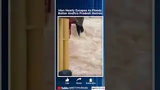 Andhra Pradesh Rains: Man Escapes As Andhra Floods Batter Homes #viral #shorts
