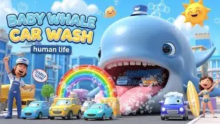 Baby Whale Car Wash 🐳🚗 | Kids Fantasy Song | Learn Colors with Splashy Fun