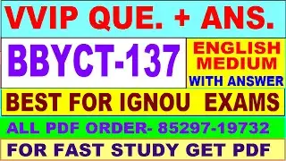 BBYCT 137 important questions with answer in English | bbyct 137 Previous Year Question Paper