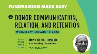 Fundraising Training Series - Donor Communication, Relation & Retention ft. Unny Nambudiripad