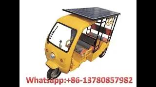Electric rickshaw with solar panel, passenger tricycle, three wheeler