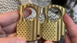 $32.98 Milspin Brass Knuckle Full Cover American Flag Single Hole Solid Brass Paperweight