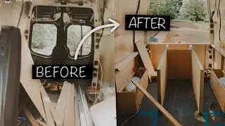 Building RAISED Bed/Bench For Our VAN Conversion 2020// Van Build Ep.9