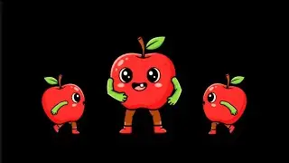 Cute!! Happy Apple Runs, Plays & Dances 🍎 | Fun Animation
