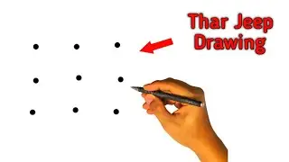 Thar Jeep Drawing turn from 9 dots | Easy Jeep Drawing - Dots Drawing