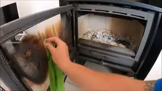 Using Ash to clean your Wood Burner (glass).