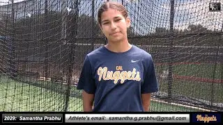 2029 Samantha Prabhu 4.0 GPA - Pitcher and Second Base Softball Recruiting Video - Cal Nuggets