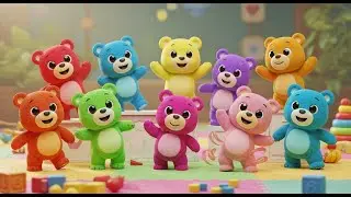 Eight Little Toy Bears Wiggle Wiggle Wiggle | Nursery Rhymes for Kids & Baby Songs