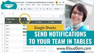 Send notifications to your team from Sheets tables | KloudGem
