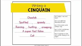 Poetry - Cinquain