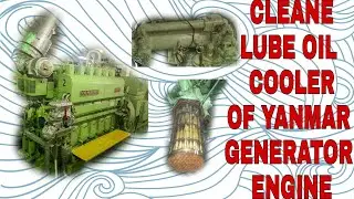 CLEAN GENERATOR ENGINE LUBE OIL COOLER.OIL SIDE