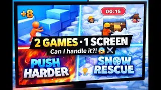 Две игры🎮, один экран! 🔥 Push Harder против❄️🧊 Snow Rescue | Мобильный геймплей