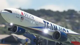 IMPOSSIBLE LANDING!!! Delta Airlines Airbus A330 Hard Landing at Wellington Airport