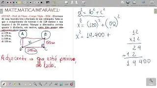 Resolução de questão dobre o Teorema de Pitágoras.