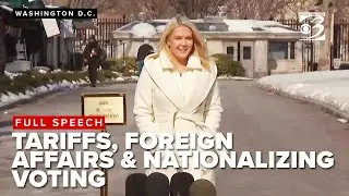 FULL GAGGLE: Karoline Leavitt addresses Colombian president visit, tariffs, nationalizing elections