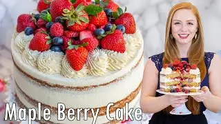 The Best Maple Berry Cake Recipe | with Maple Mascarpone Frosting!