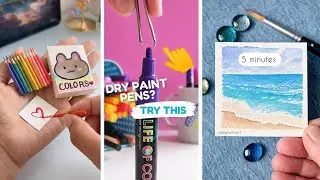 10 Easy Art Tips & Hacks || Cool Art ideasll Painting tutorials #drawing #painting 