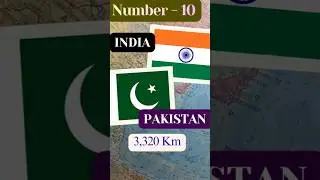 Top 10 longest land borders between two sovereign countries, ranked approximately by border length