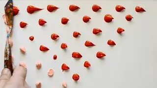 Satisfying Acrylic Paint Techniques / Palette Knife & Swipe / Daily Abstract Painting / Day 010