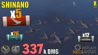 Aircraft Carrier Shinano 5 Kills & 337k Damage | World of Warships Gameplay