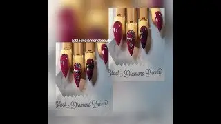 Burgundy Acrylic Nails/ Marble Custom Mix Acrylic