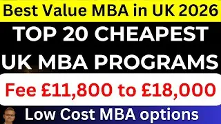 Top 20 Cheapest MBA Programs in UK for International Students 2026 | UK MBA Fees & Universities List