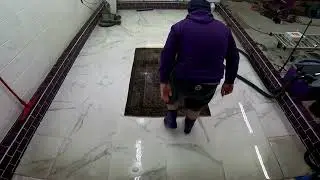 Single camera view prayer rug cleaning carpet cleaning ASMR relaxing sounds.