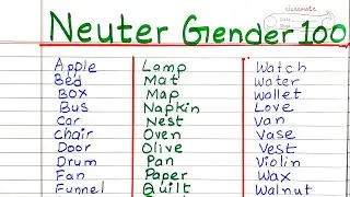 🧿 Common Gender Neuter Gender। Masculine Feminine Gender । Neuter Gender Examples