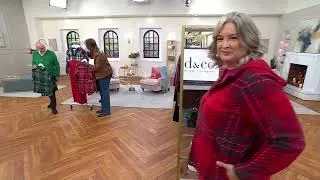 Denim & Co. Active Fleece Printed Zip Front Hooded Jacket on QVC