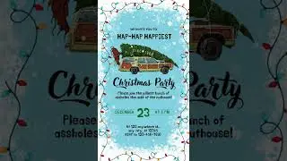 Merry Christmas Party Invitation, Christmas Vacation Party Evite, Holiday Party Invitation