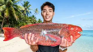 Catching a GIANT Parrotfish for Food In Hawaii