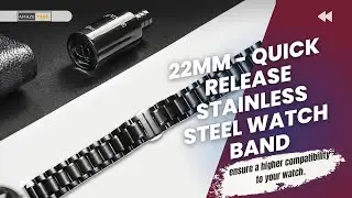 22mm   Quick Release Stainless Steel Watch Band 1