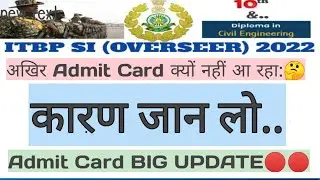 ITBP SI OVERSEER 2022 || ADMIT CARD DOWNLOAD || BIG UPDATE FOR PET & PST ||