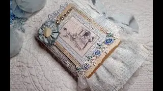 Sweet Blue Vintage Style Journal using Crafty Me Shop Laces and Trims