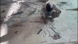 Marble inlay flooring
