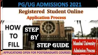 PG admission in Mumbai University | Registered Student Application for SY/TY & UG to PG for 2021-22