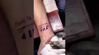 Music is life tattoo ,media player tattoo with date of birth. Trending tattoos, like and share :)