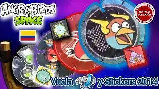 COLECCI&Oacute;N COMPLETA VUELA TAZOS Y STICKERS ANGRY BIRDS SPACE 2014 FRITO LAY COLOMBIA.