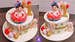Princess 1St Birthday Cake Design/Fondant Doll Cake Design/Barbie Cake/1St Birthday Cake Girl Design