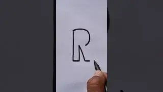 3D Letter R Drawing #shorts