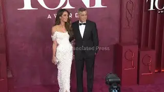 George and Amal Clooney arrive at the 2025 Tony Awards